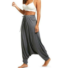 Women's Hippie Slacks Baggy Drop Crotch Harem Pants Saggy Yoga Casual Trousers
