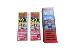 Lot 2 sets Brain Quest Extra AMERICA Quiz for the Car Ages 7-12 9 up Travel Game