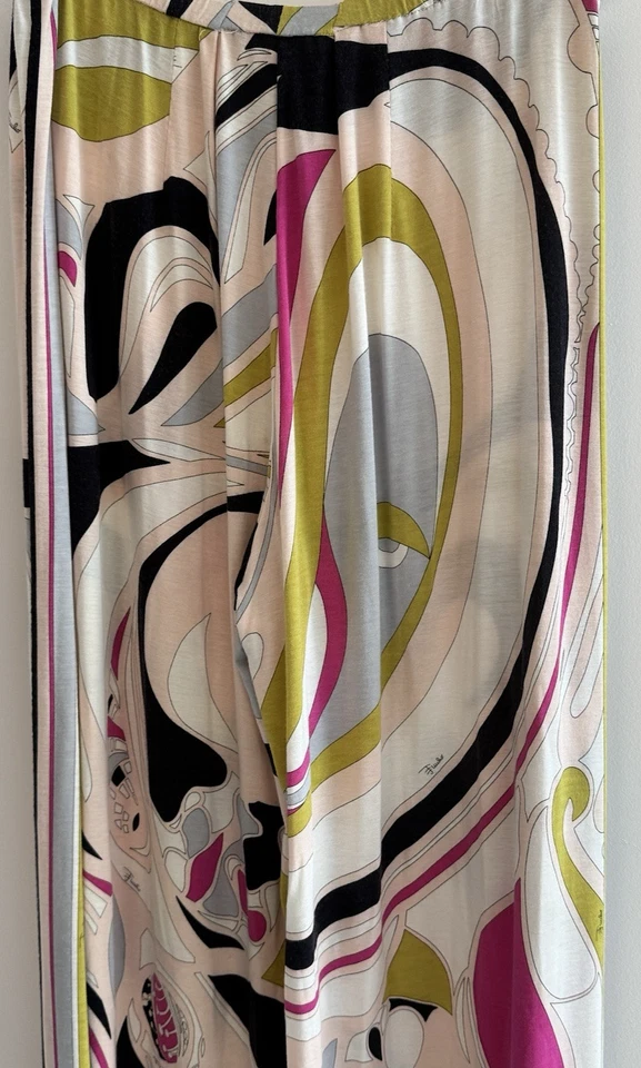 Emilio Pucci Made In Italy Onde Abstract Print Pattern Wide Leg Trousers 14
