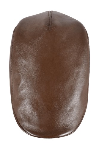 Chestnut FLAT CAP Real 100% Lambskin Leather Newsboy Bunnet Golf Ascot Beret - Picture 3 of 5