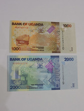 Uganda 1000, 2000 shillings 2010 2 psc UNC