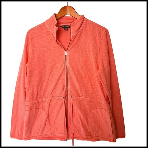 Tommy Bahama Women's Full Zip Jacket Orange Coral Waist Tie M Medium eBay