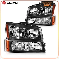 For 2003-2006 Chevy Silverado Avalanche 1500 2500 w/Amber Headlights Assembly