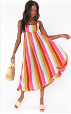 Show Me Your Mumu Multi Color Fling Midi Dress in XS  R0172