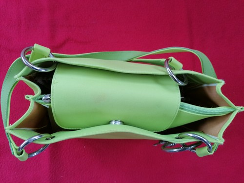 Handtasche Damen Umhängetasche Bag Damentasche neongrün grün Henkeltasche - Bild 10 von 14