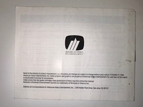 Pyramid Nintendo NES Manual Instruction Booklet Authentic