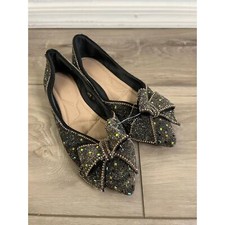 Womens Rhinestone Flats -Pointed Toe Ballet Flat