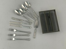 9110076-d Doll Cutlery Tray With Silverware Dollhouse Antique