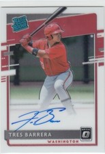 2020 Tres Barrera Donruss Optic ROOKIE AUTO - TB Washington Nationals RC