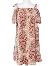 Madewell Womens Water Color Dress Size Small Cold Shoulder Silk Paisley 