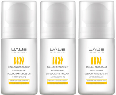 3 BABE Roll On Deodorant pH4 for Sensitive Skin Anti Marks 24h Protection 50ml