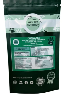 170 Chewable Flavoured Multivitamins & Minerals 17 Essential Vitamins For Dogs