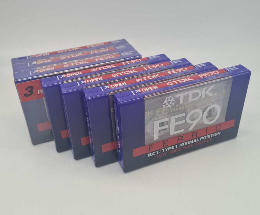 TDK FE90 X 7 Blank Cassette Tapes Ferric IECI/Type I Normal Position New