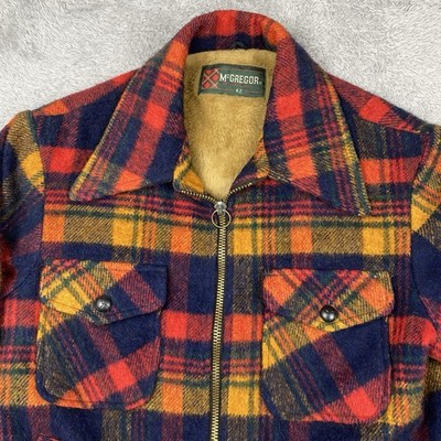 Vintage McGregor Mackinaw Jacket 42 Mens Tartan Plaid hunting Wool Coat Cruiser
