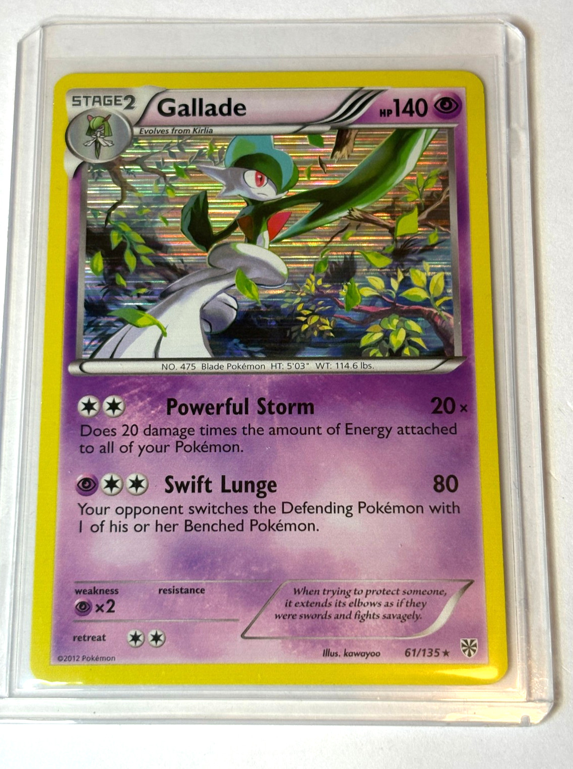 Gallade #61 HOLO Pokemon Plasma Storm NM