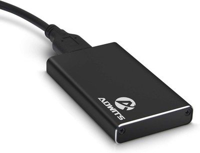 mSATA SSD Adapter USB 3.0 UASP Aluminium Externe Festplatte Gehäuse Schwarz