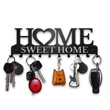 Wall Mounted Key Holder Hooks Shelf Hat Rack Home Storage Hanger