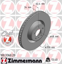 2x ZIMMERMANN Bremsscheibe COAT Z 100.3360.20 für AUDI 1LL A6 C7 4GH 4GJ Allroad