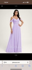 JJ  s House A-line Cold Shoulder Floor-Length Chiffon Bridesmaid Dress 298057