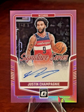 2024-25 Donruss Optic Justin Champagnie Signature Series Auto #'d /25 Wizards