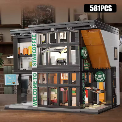 Starbucks Coffee Shop Building Block Set Compatible Brick Toys DIY Model 581PCS