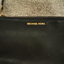 Michael Kors Black Crossbody Bag Double Zip Gold-Tone Hardware Detachable Strap