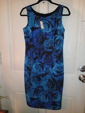 NWT Talbots Women’s Sz 4 Blue & Purple Rose Sheath Dress