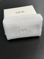 Dior pouch - small white quilted Dior - Makeup Bag CD Logo.