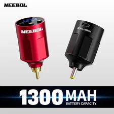 Wireless Tattoo Power Supply 1300mAh Digital LCD RCA Pen Rechargable Battery