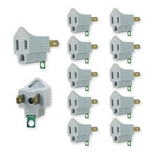 12 Pack Grounding Outlet Adapter, 3-2 Prong Adapter Converter, Portable Wall ...
