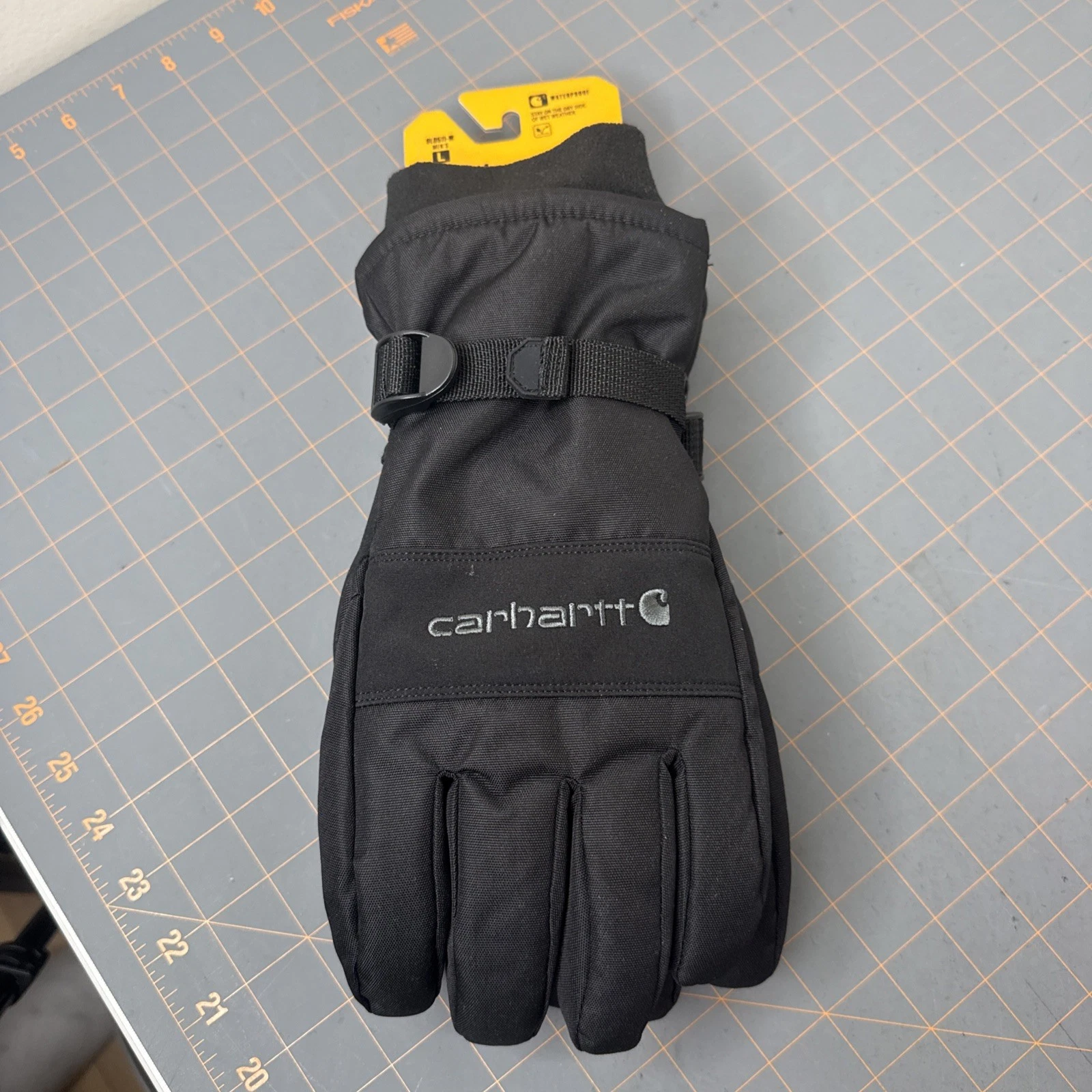 Carhartt Men's Waterproof Insulated Gloves GL0511-M All Black Size Large NWT