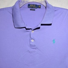 Polo Ralph Lauren Classic Fit 100 Cotton Mens Polo Shirt Purple Size Large
