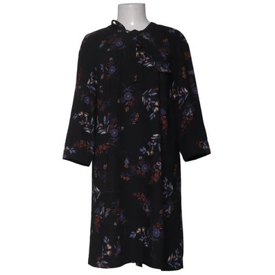 H&M, Kleid, Größe: 44, Schwarz/Mehrfarbig, Polyester, Blumen, Damen #jlJ