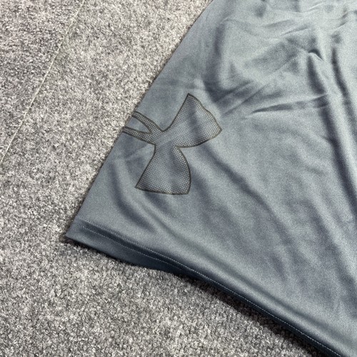 Under Armour Gym Shorts Mens 2XL Gray Workout Heat Gear Big Logo 9" Inseam - Picture 2 of 10