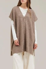 Grade & Gather long sweater vest Mink