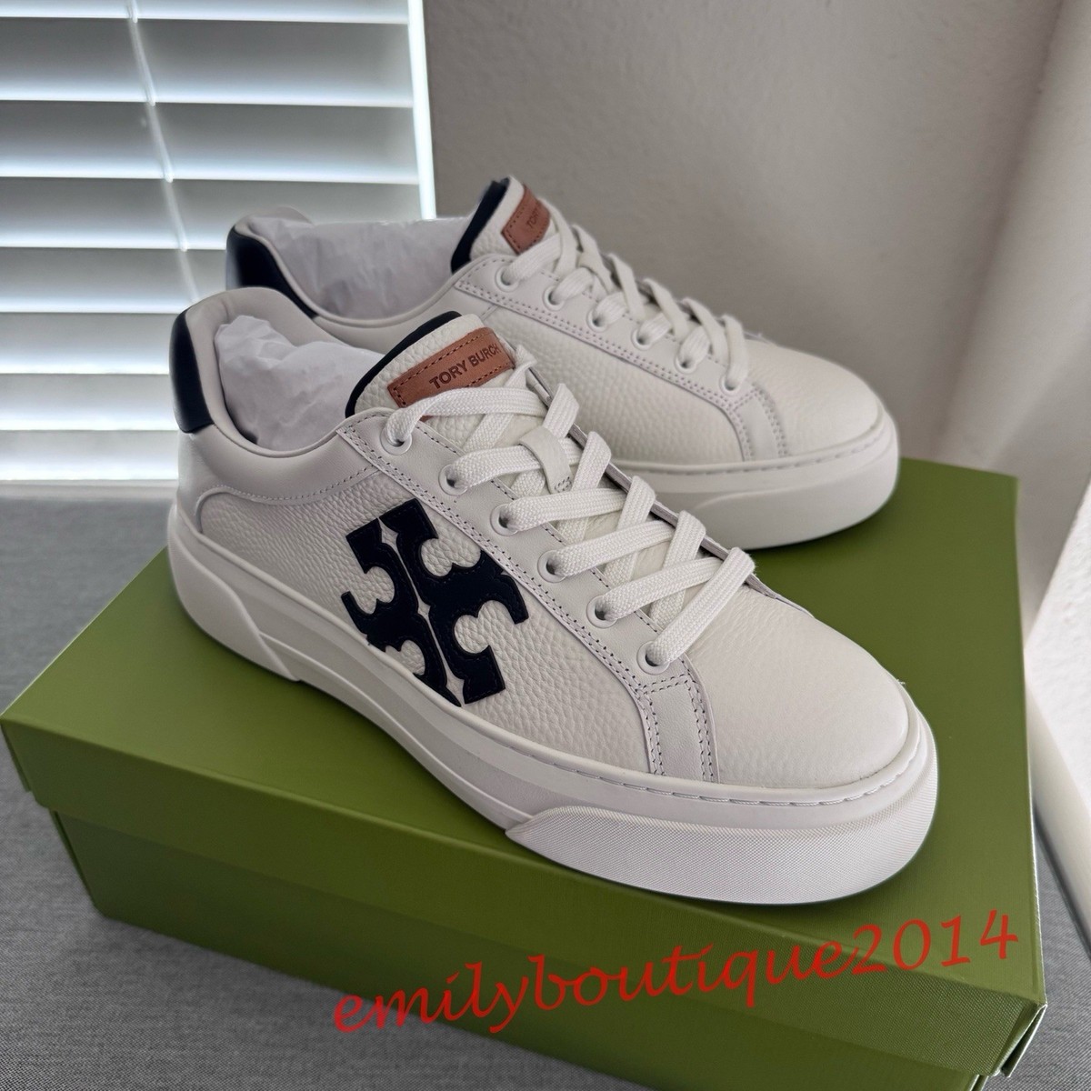 NIB Tory Burch Size 8 Signature Color Block Platform Leather