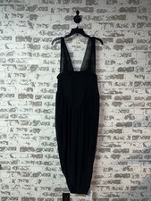 NWT! ASOS Design Plunge Stretch Chiffon Midi Dress Size US 10 Black $70