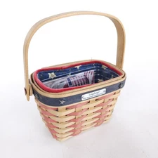 Vtg Longaberger Inaugural Basket, 2001 Hostess Appreciation Gift Red White Blue