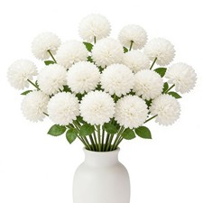12pcs Artificial Chrysanthemum Ball Flowers Silk Hydrangea Bridal Wedding Bou...