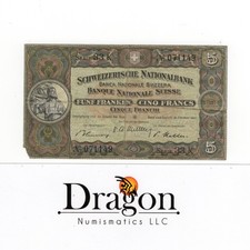 Switzerland 5 Franken 1947 2nd series Swiss National Bank Note P11 Circulated