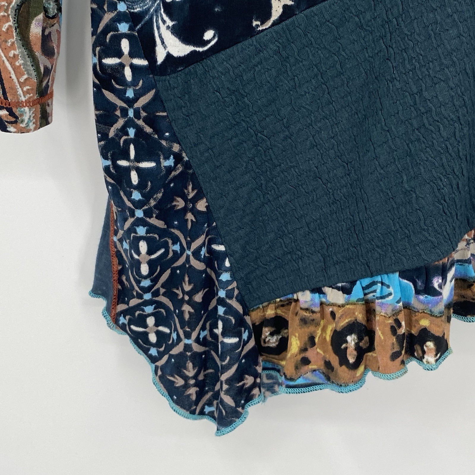 Orientique Naturally Small Patchwork Top Long Sle… - image 8