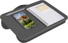 Compact Lap Desk   Charcoal, Fits 14" Laptops  Microbead Cushion, Built-In Penc