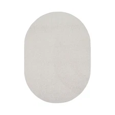 Solid Color Oval Shape Area Rugs Off White - 4 x 6 Oval, Indoor, Perfect for ...