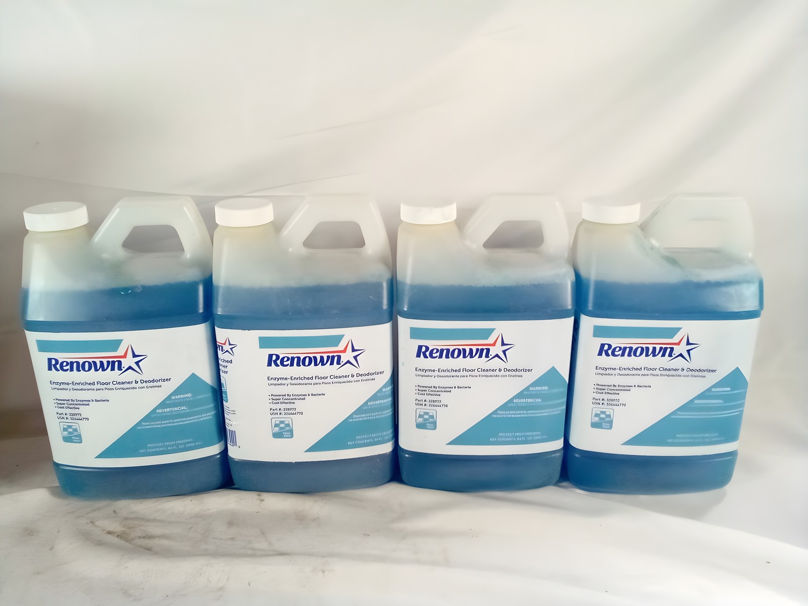 Renown Enzyme-Enriched Floor Cleaner and Deodorizer, 64 fl oz Bottles, Case of 4