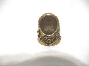 THIMBLE VINTAGE GOLD-PLATED XL OPEN NAIL CAROL BRADLEY 1975 W/ROSES