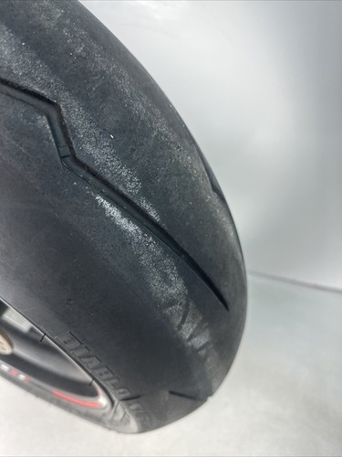 04-05 Honda CBR1000RR Rear Wheel Rim w Brake Rotor Tire CBR1000 Oem STRAIGHT BLK - Picture 7 of 14