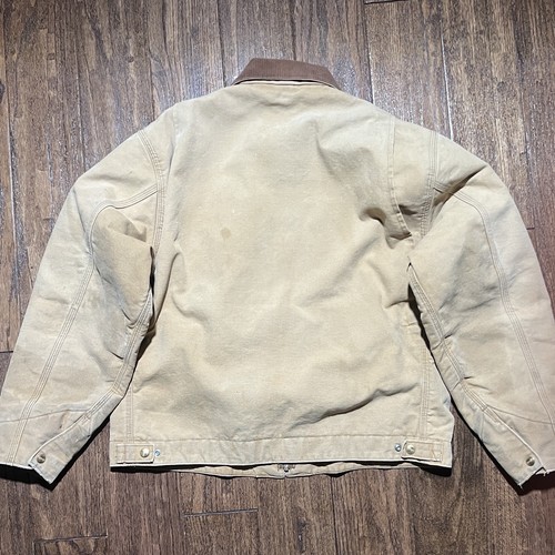 Carhartt Detroit Jacket Brown XL J18 6QLJ Quilt Lined Good Condition Faded - Picture 10 of 18
