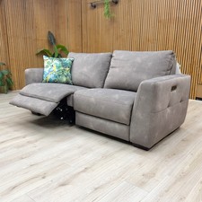 Furniture Village 'Dinky' 3 Seater Sofa Dexter Mocha 43504 Velvet Power Recliner