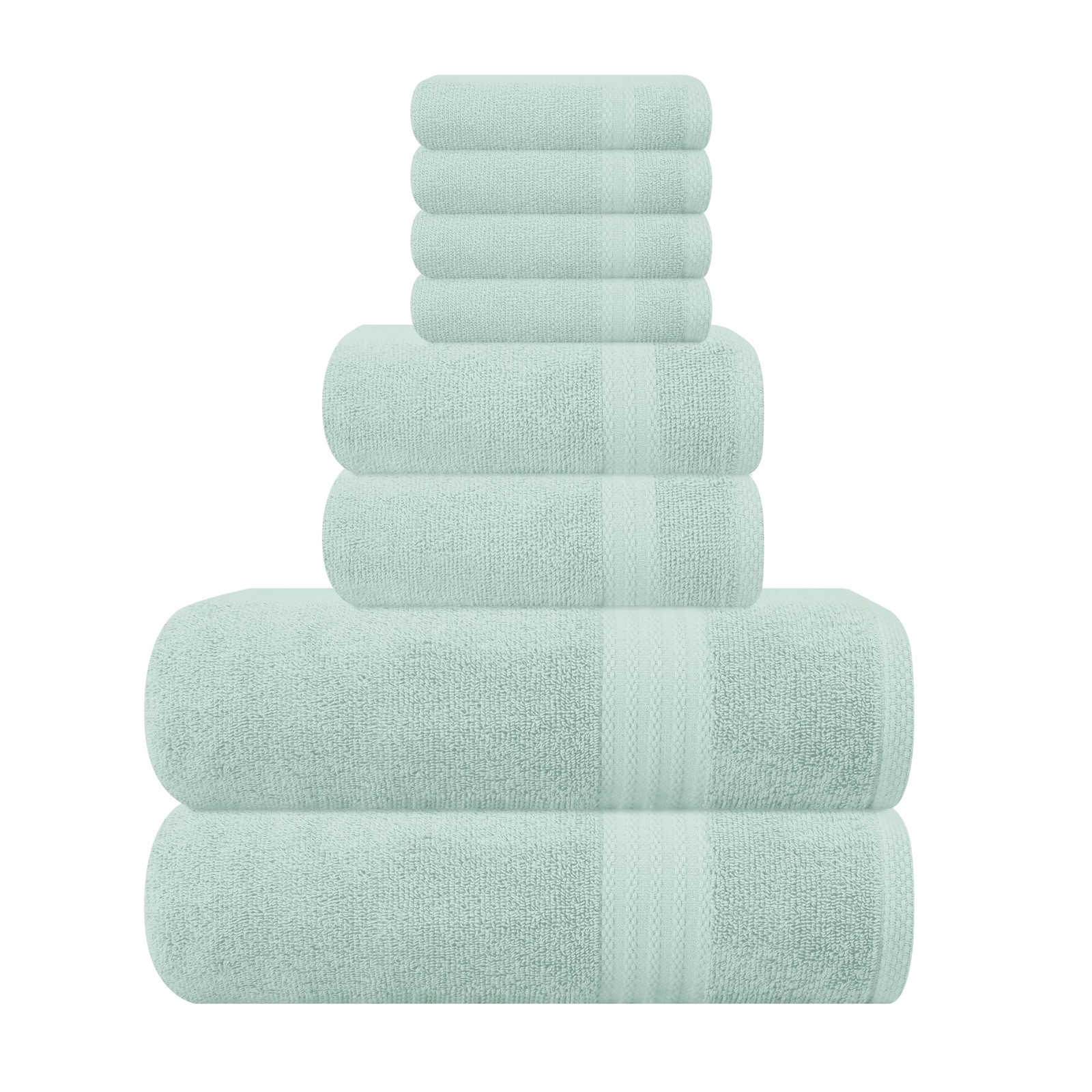 Ultra Soft 8-Piece Cotton Towel Set with 2 Oversize Bath Sheets