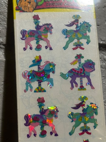 VINTAGE Discontinued SANDYLION Prismatic Carousel Horses New Sealed 1 Sheet - Picture 2 of 4